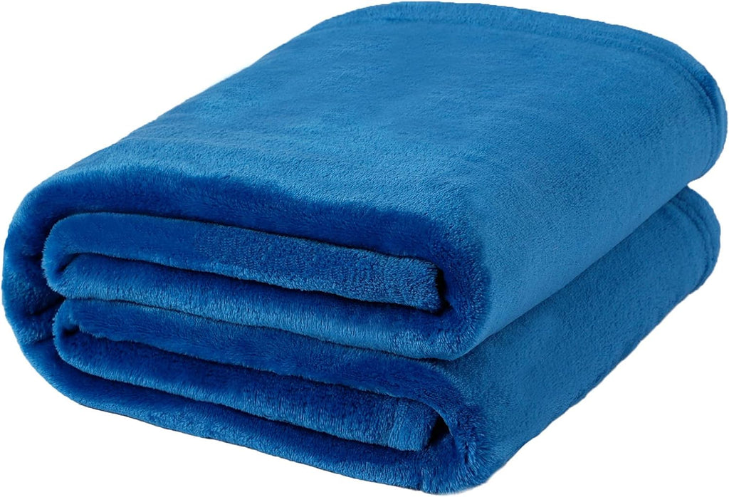 NANPIPER Fleece Throw Blankets Royal Blue - NANPIPERHOME
