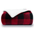 Plaid Sherpa Blanket Black - and - Red Checks - NANPIPERHOME