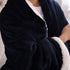 Sherpa Blanket Throw Blankets Navy Blue - NANPIPERHOME