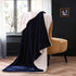 Sherpa Blanket Throw Blankets Navy Blue - NANPIPERHOME