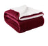 Sherpa Blanket Throw Blankets Wine Red - NANPIPERHOME