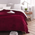 Sherpa Blanket Throw Blankets Wine Red - NANPIPERHOME