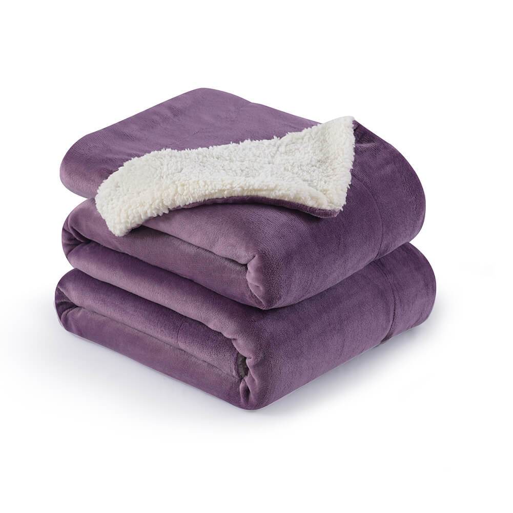 Sherpa Blankets Cassis Purple - NANPIPERHOME