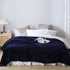 Sherpa Blankets Navy Blue - NANPIPERHOME