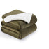 Sherpa Blankets Olive Green - NANPIPERHOME