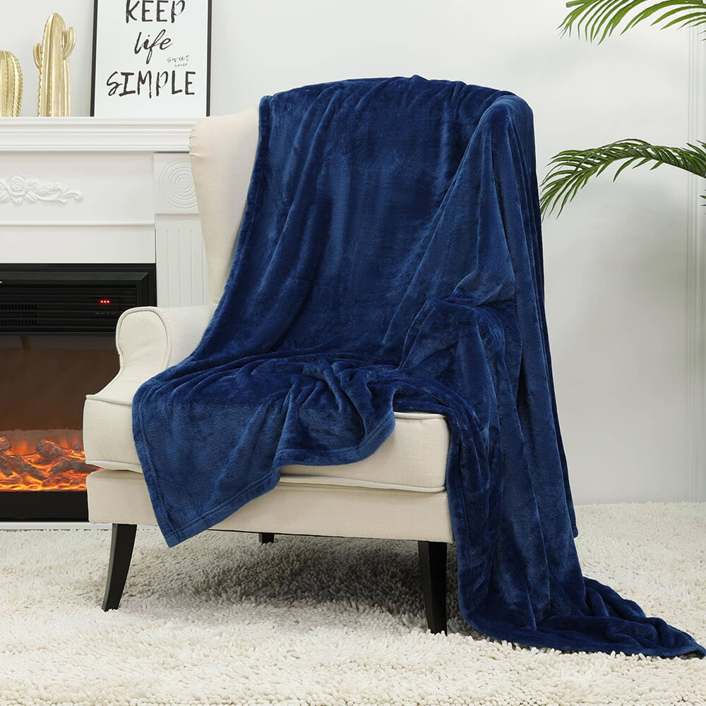 Throw Blankets Dark Blue - NANPIPERHOME