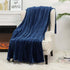 Throw Blankets Dark Blue - NANPIPERHOME