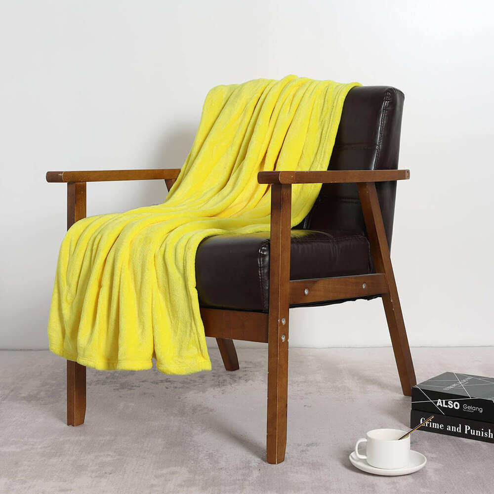 Throw Blankets Yellow - NANPIPERHOME