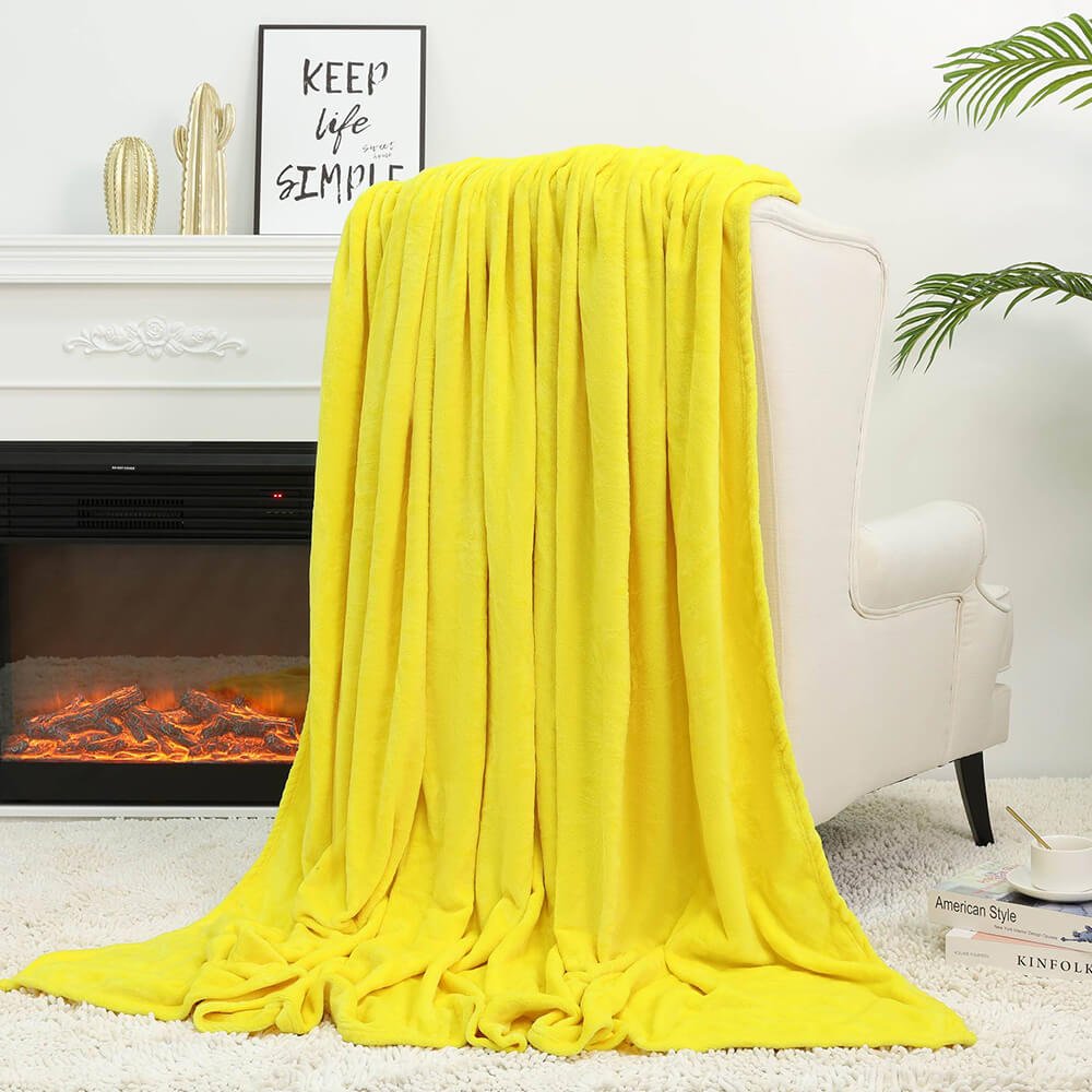 Throw Blankets Yellow - NANPIPERHOME