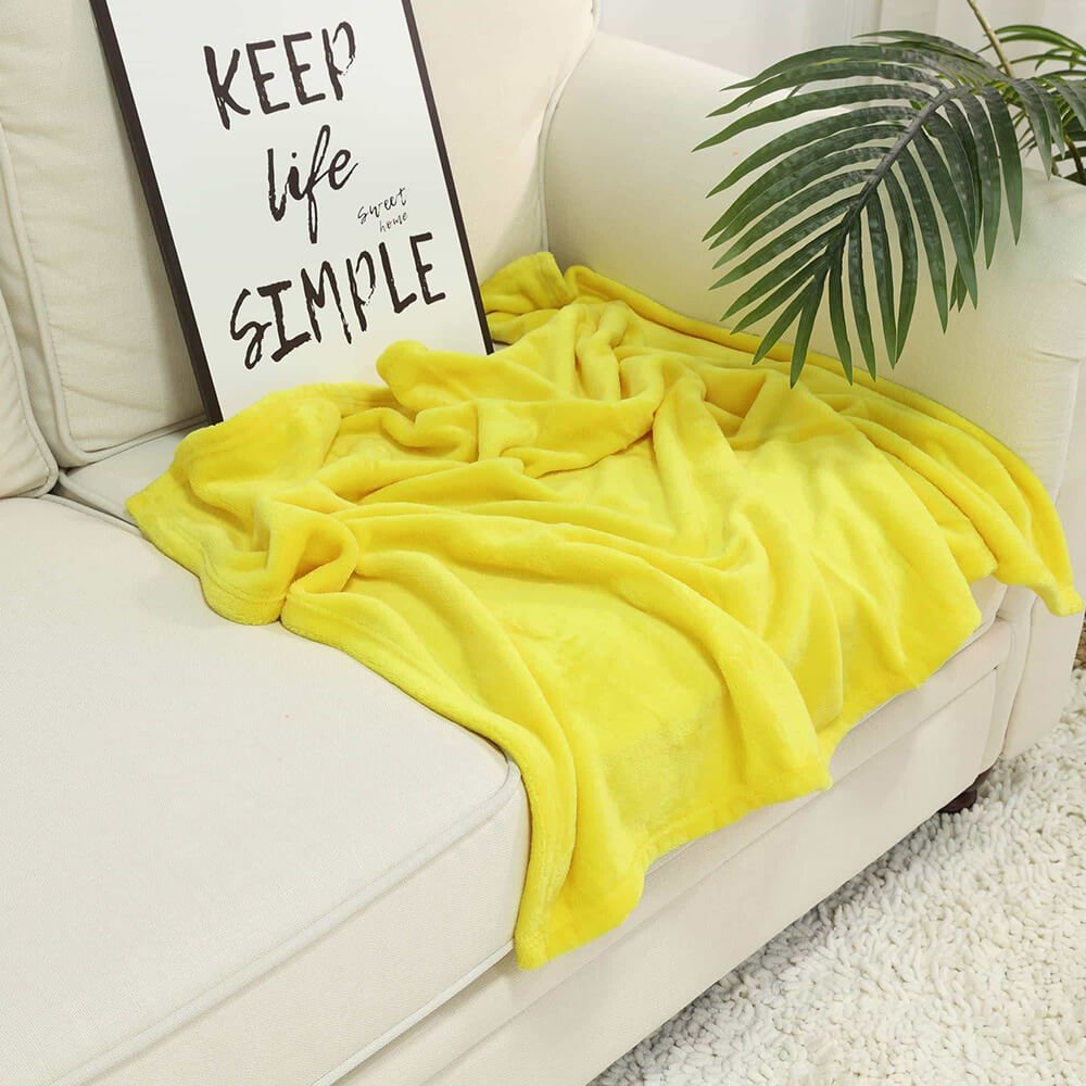 Throw Blankets Yellow - NANPIPERHOME